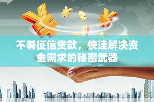 关岭不看征信贷款，快速解决资金需求的秘密武器