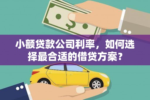 关岭小额贷款公司利率，如何选择最合适的借贷方案？
